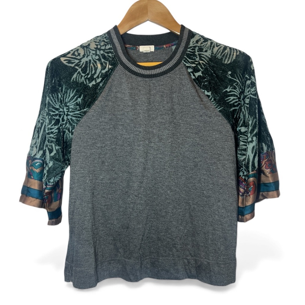Anthropologie Tiny‎ Cassidy Velvet Burnout 3/4 Kimono Style Sleeve Top Blouse XS
